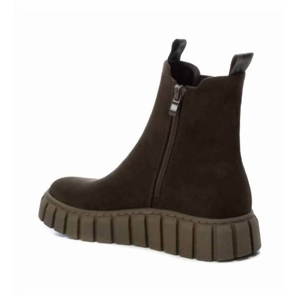 NEW XTI women's suede booties in khaki - Picture 3 of 3